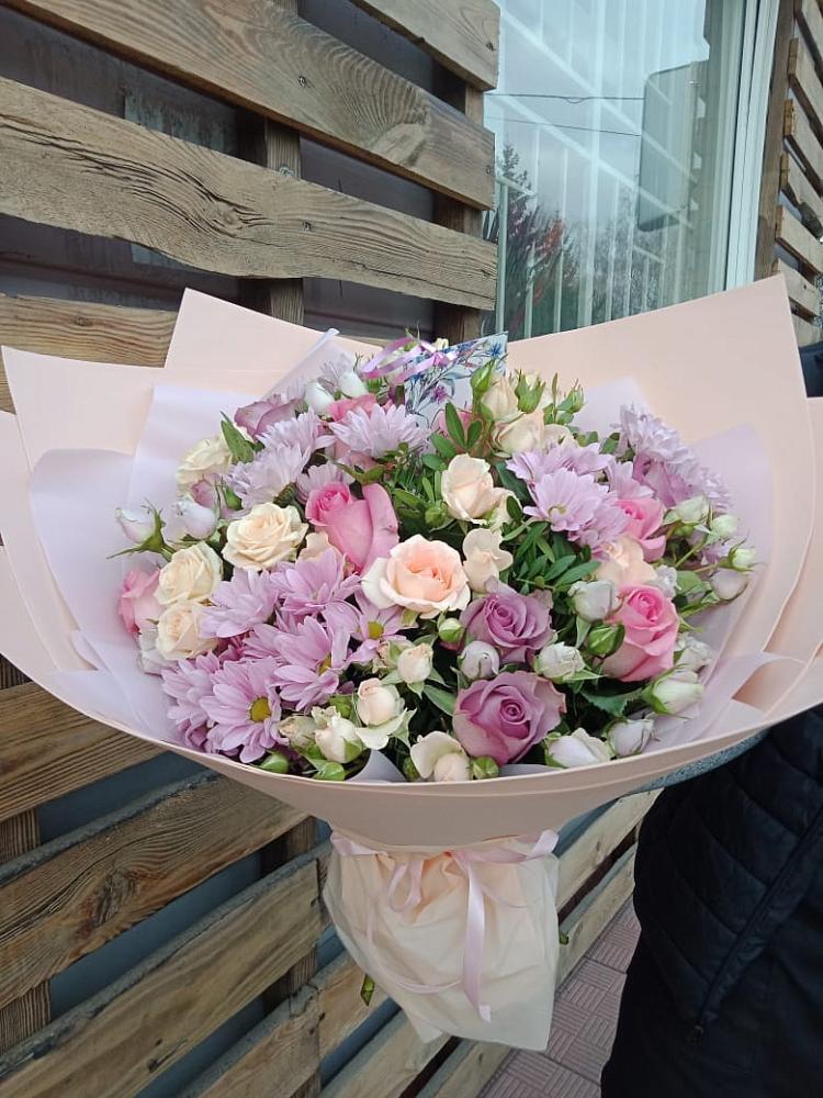 Букет цветов из: Розы и Хризантемы в Качалинской