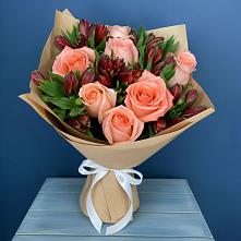 Букет цветов из:  Розы и Альстромерии в Качалинской