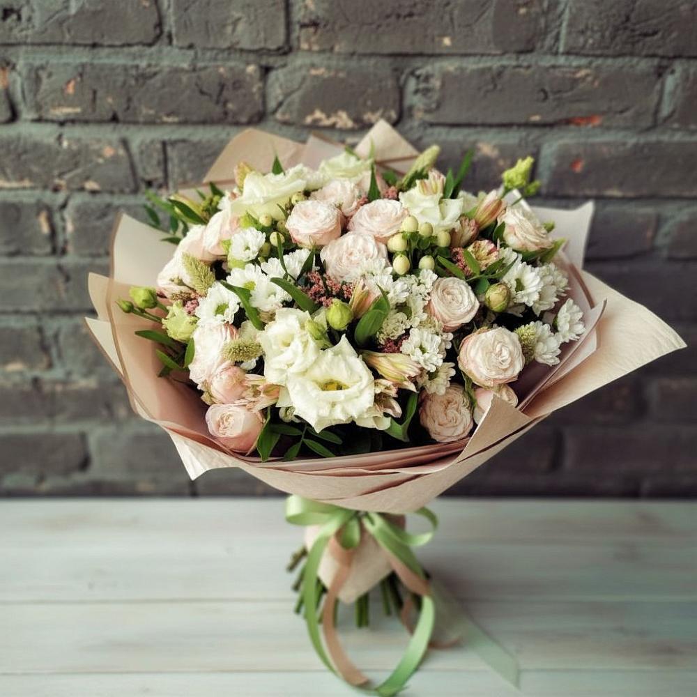 Букет цветов из: Альстромерии, Розы и Хризантемы в Качалинской
