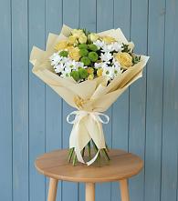 Букет цветов из:  Хризантемы и Розы #REPLACE_PRED# Качалинской