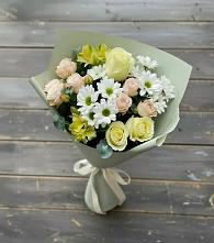 Букет цветов из:  Альстромерии, Розы и Хризантемы в Качалинской