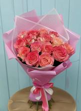 Букет 15 Розовых роз Равель в Качалинской