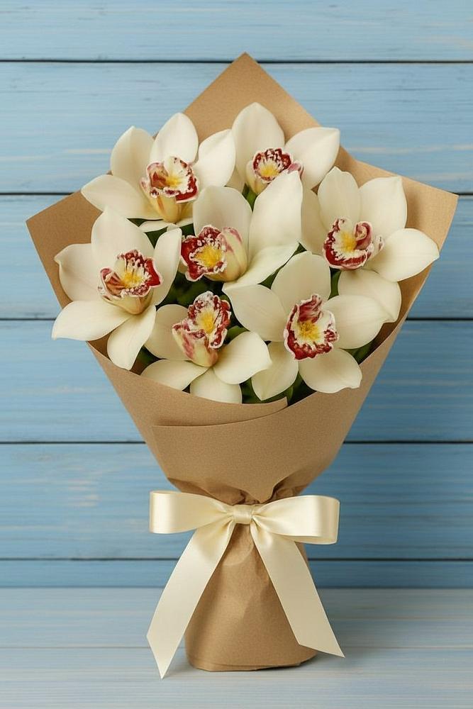 Букет цветов из: Орхидеи и Розы в Качалинской