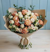 Букет цветов из:  Альстромерии и Розы в Качалинской